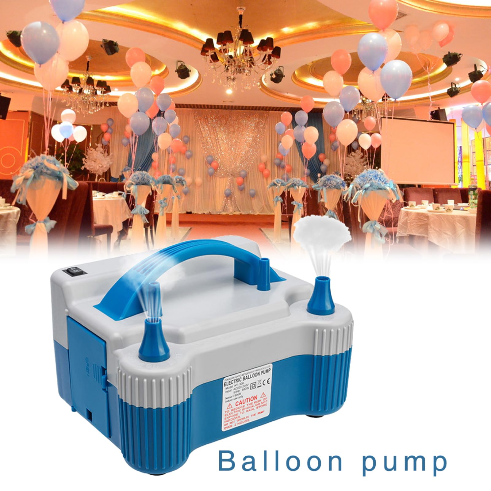 Pompa elettrica per palloncini, 220 V, 600 W, pompa ad aria a doppio