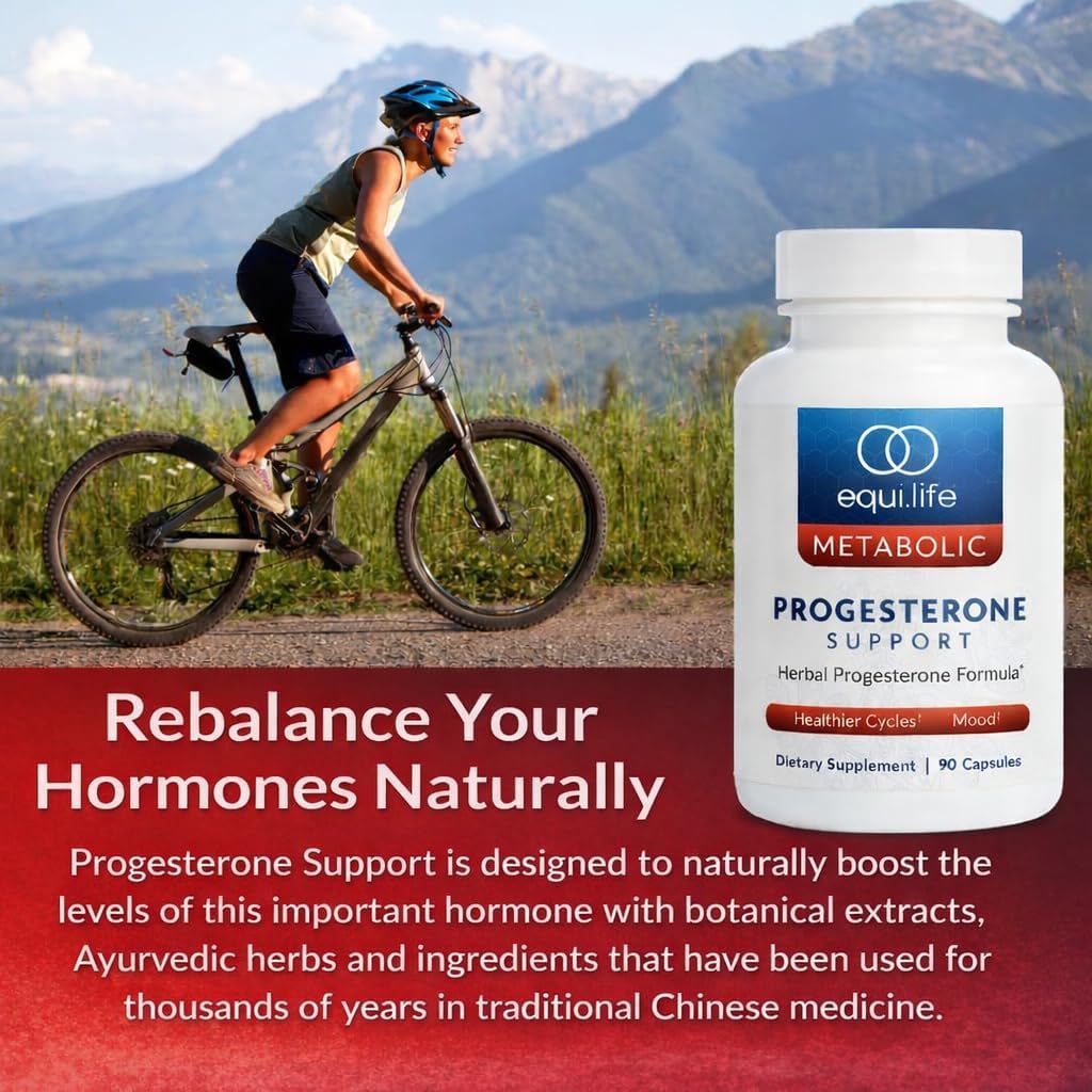 Equilife Herbal Progesterone Support for Women with Black Cohosh & Passion Flower -Ease Menopausal Symptoms, Promote Healthier Cycles, Boost Mood, Vegan, Non-GMO, Gluten, Dairy & Soy Free, 90 Capsules
