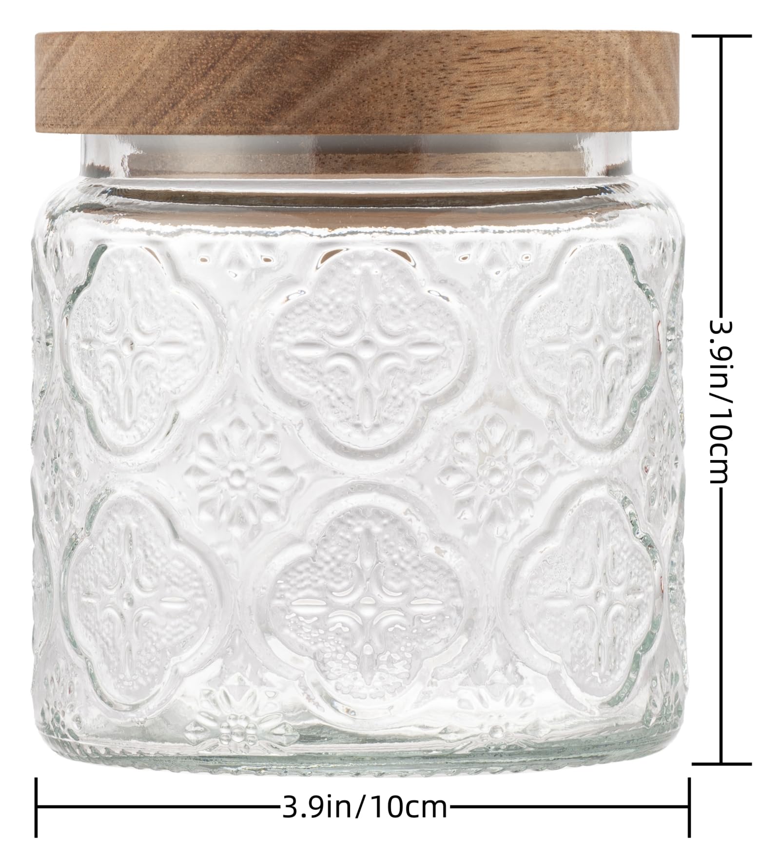 Vorratsdosen aus Glas, 6 Stück, 500 ml, Mehrzweck-Vintage-Aufbewahrungsflasche mit Holzdeckeldichtung für Kaffee, Nüsse, Süßigkeiten, Müsli, Kekse, Gewürze, Mehl und mehr, 6 Stück (6 Stück,