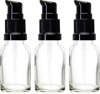 nsb herbals 15 ml Clear/Transparent Round Empty Glass Bottle With Lotion Pump And Black Cap For Essential Oils, Diy Skin C... Price In India