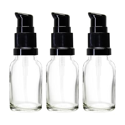 nsb herbals 15 ml Clear/Transparent Round Empty Glass Bottle With Lotion Pump And Black Cap For Essential Oils, Diy Skin