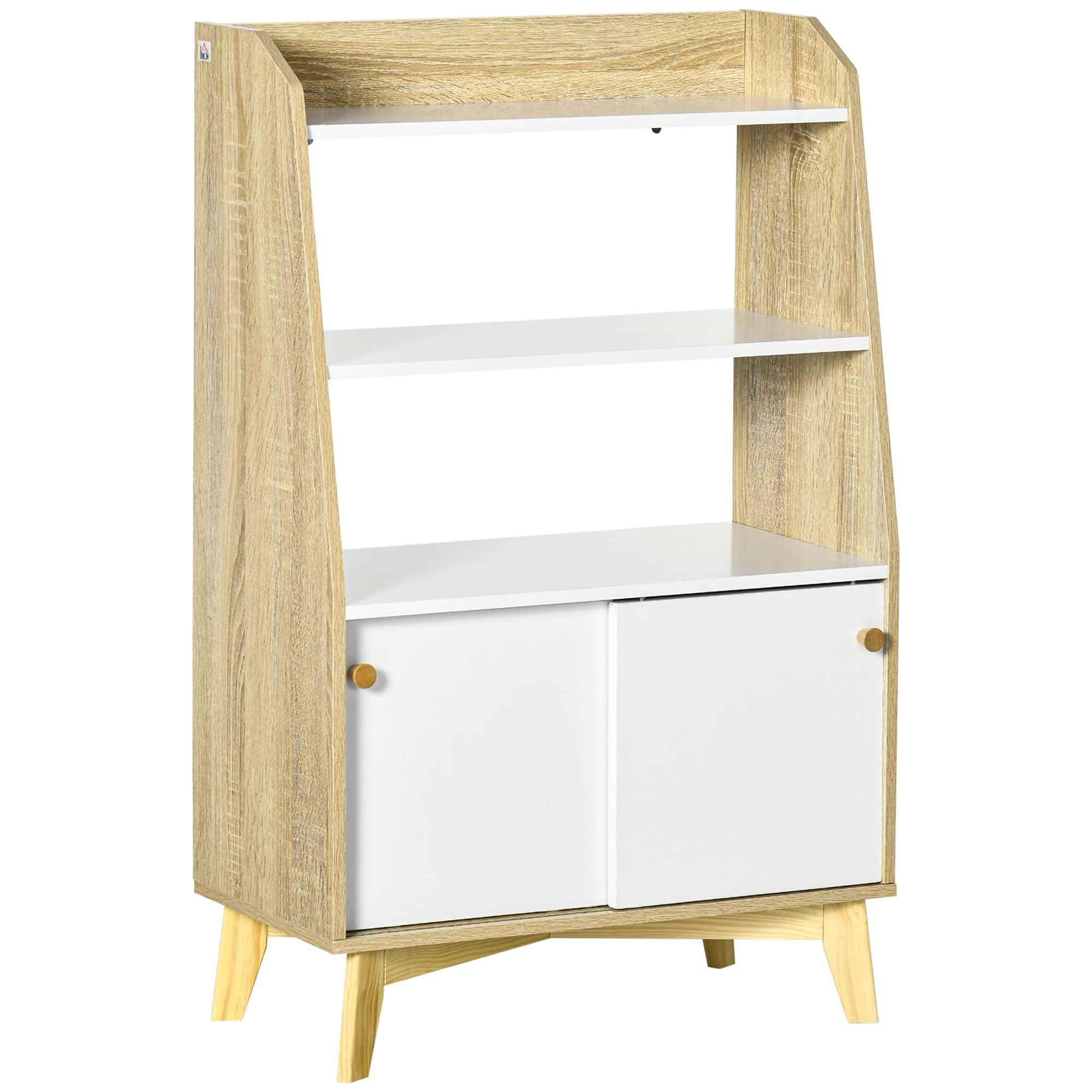 HOMCOM Mobile da Salotto Portaoggetti 58x30x93 cm Bianco e color Legno