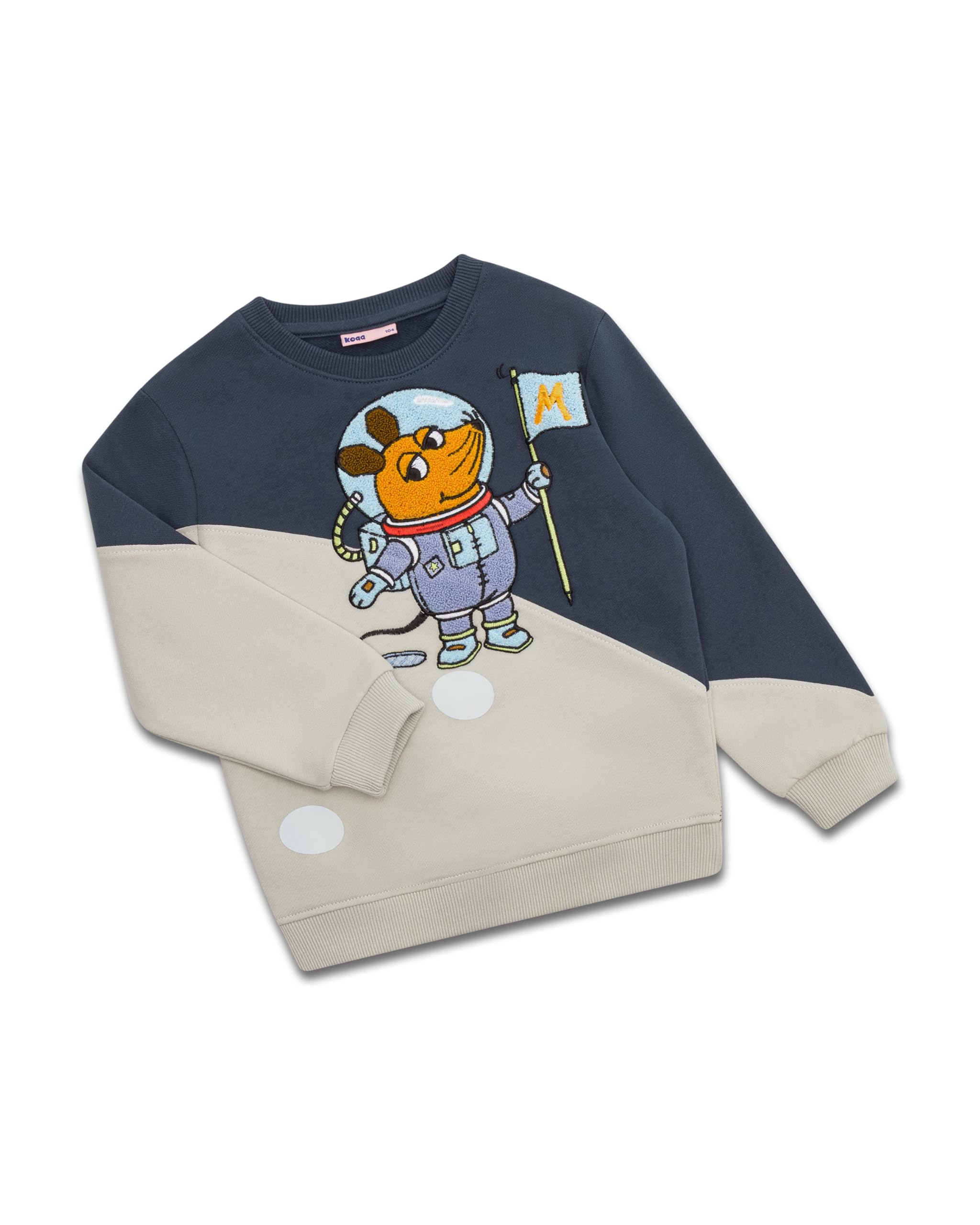 koaa Die Maus Space Pullover - Sendung mit der Maus, Kids Sweater, Pullover Sweatshirt Jungen, mädchen Langarmshirt, kinderpullover, Longsleeve, Sweatshirts Langarm, kinderkleidung, 104-128