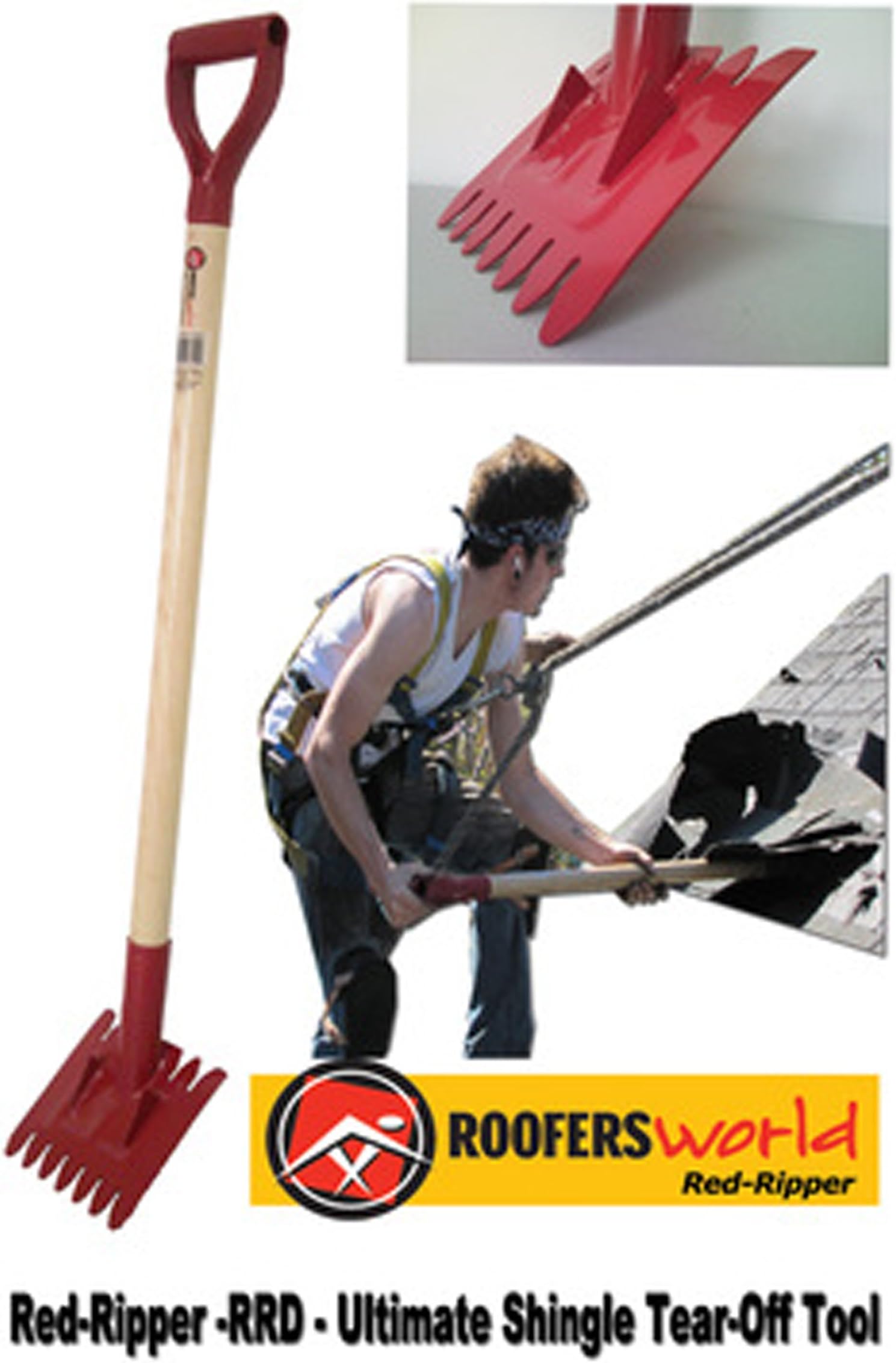 Roofers 220540 RRD Red Ripper Roofing Tear-Off Tool with D Handle