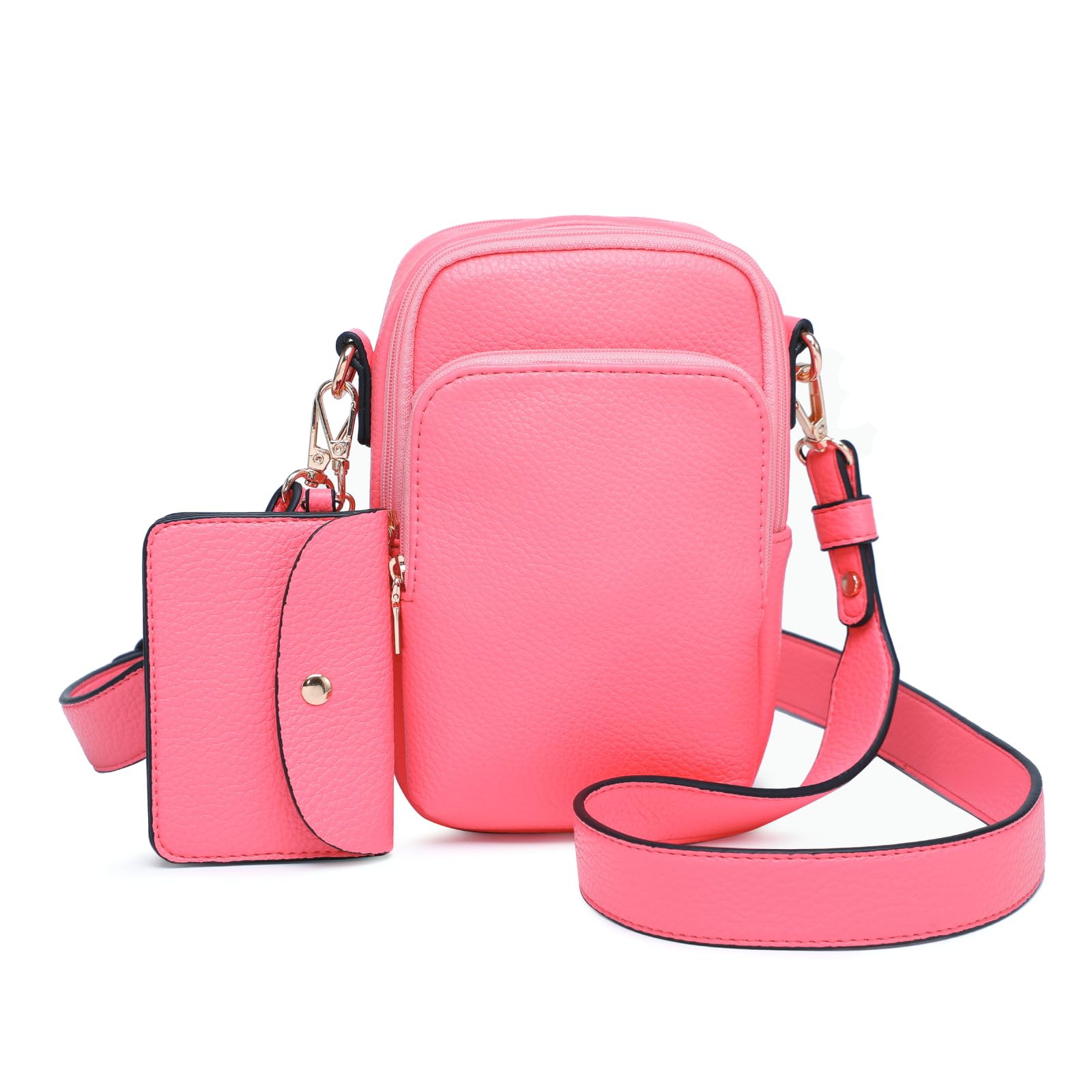 Parker Crossbody Bags for Women Vegan Leather Travel Purse Small Shoulder Handbags with Detachable Snap Pouch