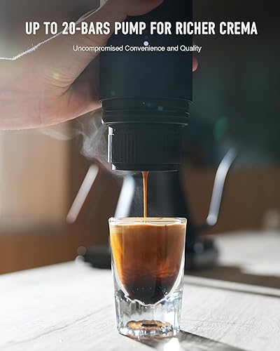 Miniatura 5 de Máquina eléctrica portátil de café expreso, café molido y cápsula, autocalentable, 20 bares, 12 V, mini cafetera de viaje para automóvil con batería