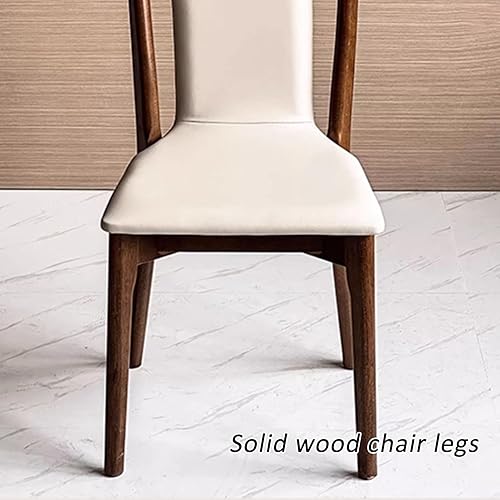 Miniatura 7 de JKGHK - Juego de sillas de comedor, sillas tapizadas de cuero, silla de sala de estar sin brazos con respaldo, silla de recepción con patas de