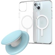 Sinjimoru for MagSafe Phone Grip, M-Tap Tok Blue & iPhone 15 Plus Case Compatible with MagSafe, M-Airclo Basic