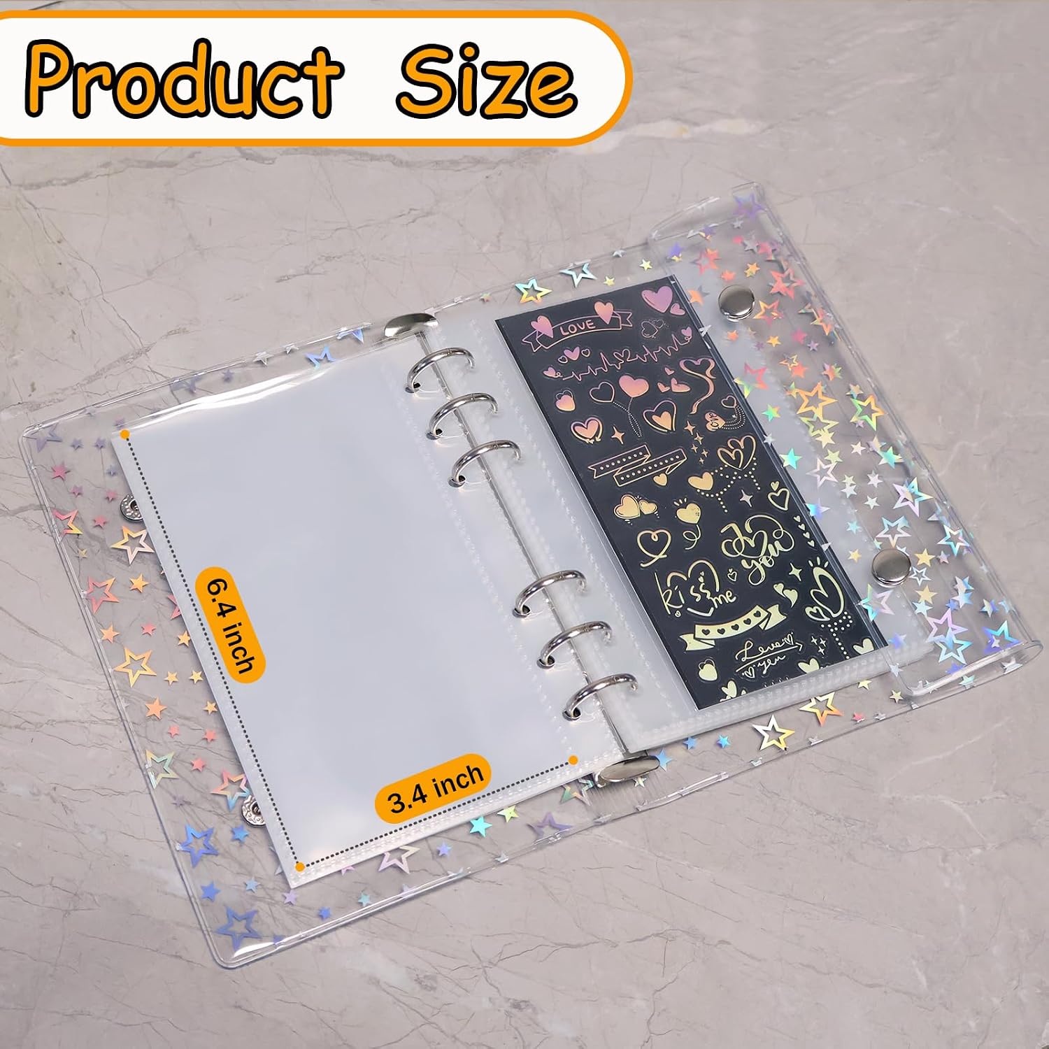 A6 Sticker Organizer Storage Binder Sticker Book Collecting Album for Planner Scrapbook Washi Tape Index Card Reusable Sticker Display Holder Keeper Collection Double-Sided 60 Pocket image 2