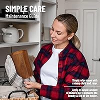 Vista 6 de Homeries Soporte para utensilios de madera de acacia para decoración de encimera de cocina, organizador de utensilios de cocina, organizador