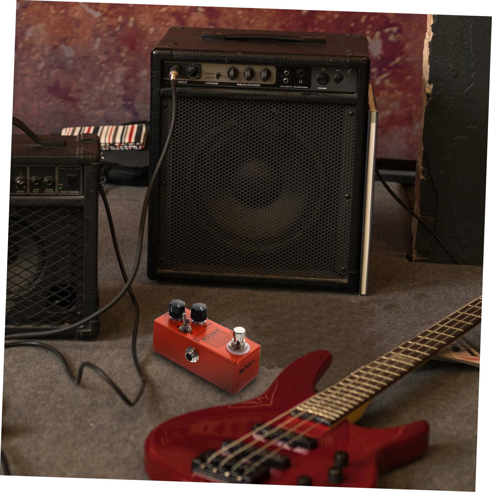 TOYANDONA Pedal de Efectos de Guitarra Naranja True Bypass y Carcasa de Metal, Mini Pedal Fácil de Reemplazar Adecuado para Accesorios de Guitarra