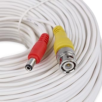 SSL BNC Video Power Cable For CCTV Camera DVR Security System 3M, White