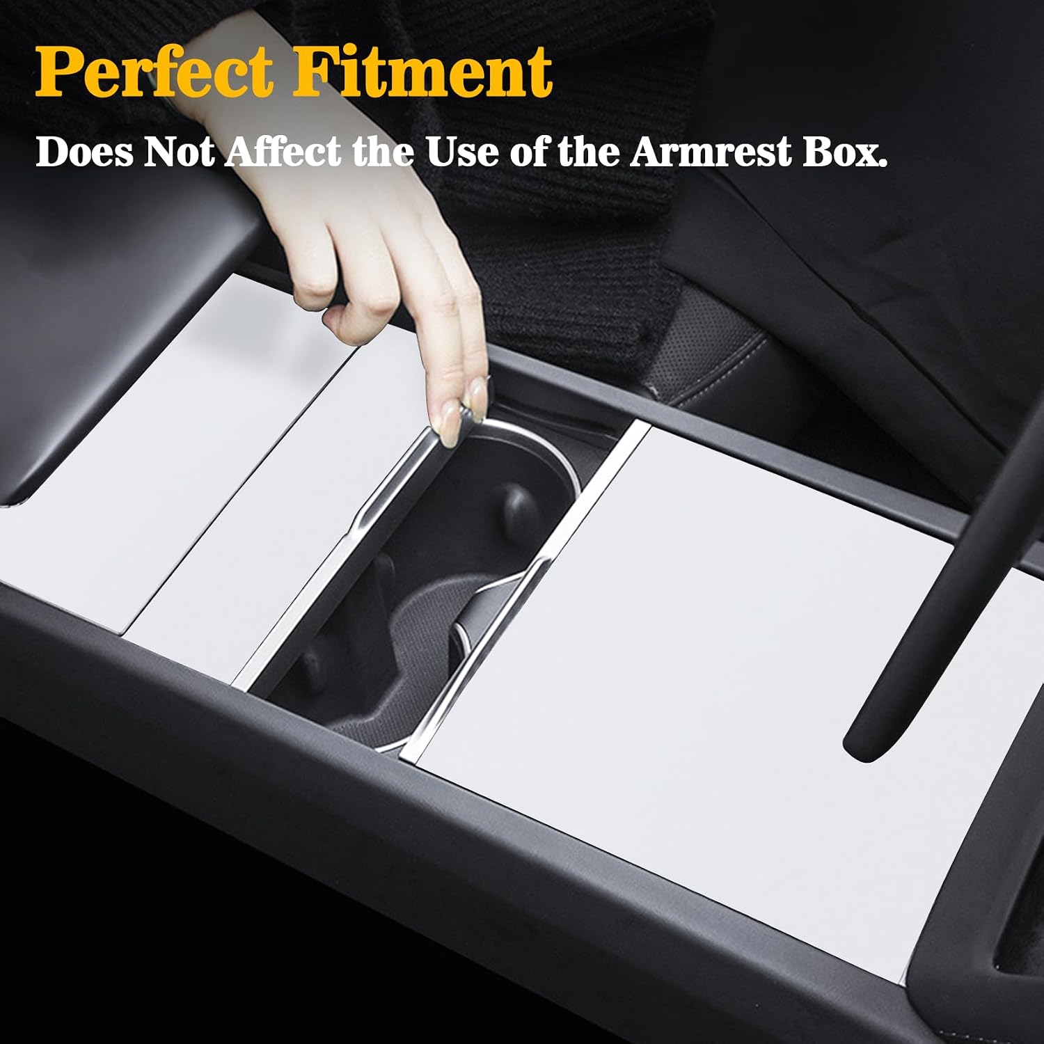 psler Center Console Wrap Cover Kit - Fit for 2024 2025 Model 3 Highland Trim Sticker Center Console Protective Film Cover for Model 3 Highland Accessories 2024 2025 White