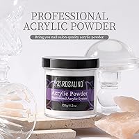 Vista 2 de ROSALIND Polvo de uñas acrílico transparente de 120 g/4.23 oz para extensión profesional, polvo de polímero para tallado de uñas francés,