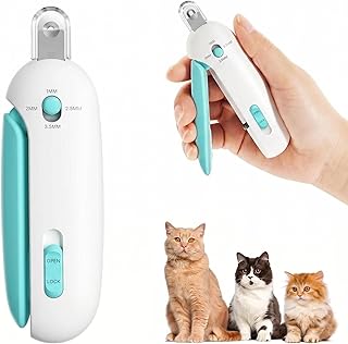 krallenschere katzen mit 4-fach verstellbarem Loch & versteckter Nagelfeile – Anti-Spritz Krallenschneider mit Sicherheits-Stopp für Katzen und Kätzchen – Rutschfester, ergonomischer Nagelknipser