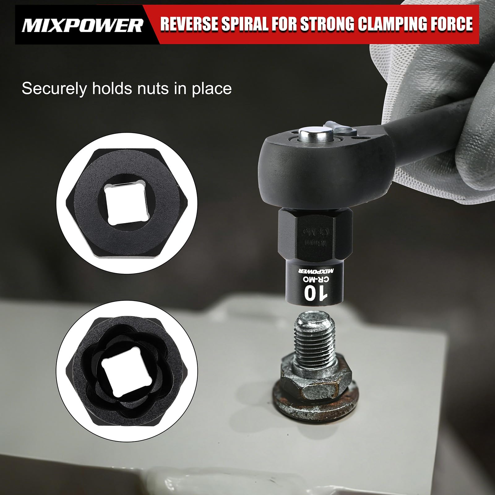 MIXPOWER Set di 46 estrattori per bulloni a percussione, kit di attrezzi per la rimozione di bulloni e dadi, estrattore di bulloni spogliati per viti e bulloni danneggiati