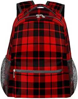 Mochila escolar durável para faculdade, Red Buffalo Treliça resistente à água Mochila casual para mulheres e homens, mochila para laptop campus para viagens, negócios, caminhadas, Multicor, Large