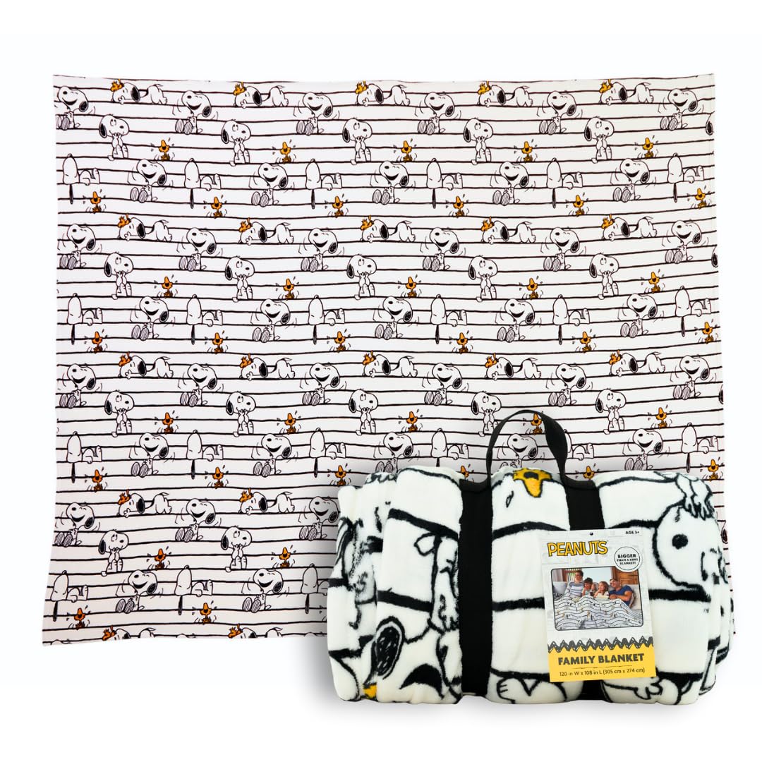 Franco Peanuts Snoopy Bedding Super Cozy Oversized Family Size Blanket, 120 in x 108 in, (Officially Licensed Product) Collectibles