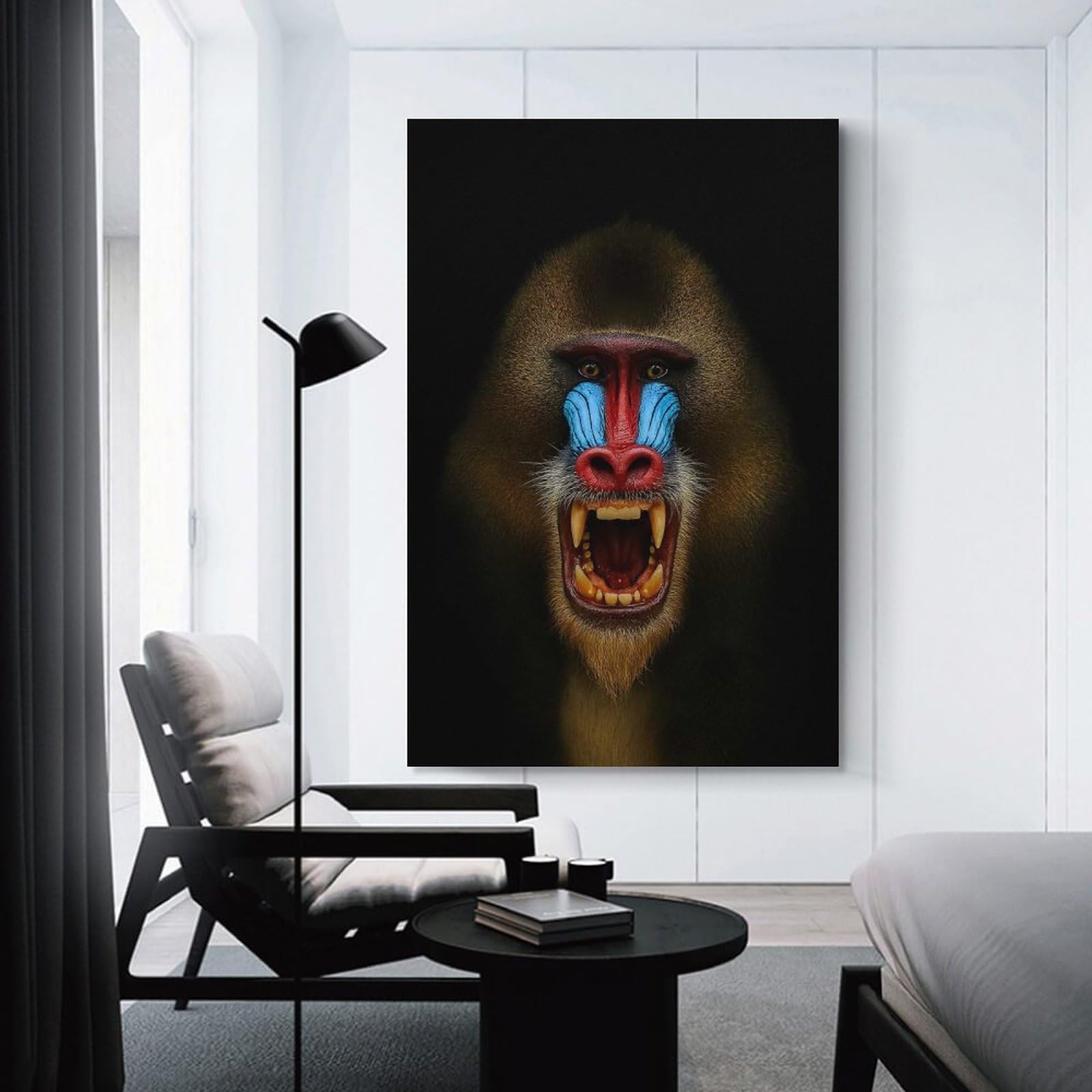 Junmoney Mandrill Portrait Wall Decor Canvas Print 24x36inch(60x90cm), for Lounge Decor, Bedroom Walls Or Flats, Canvas Styling for A Polished Room Look