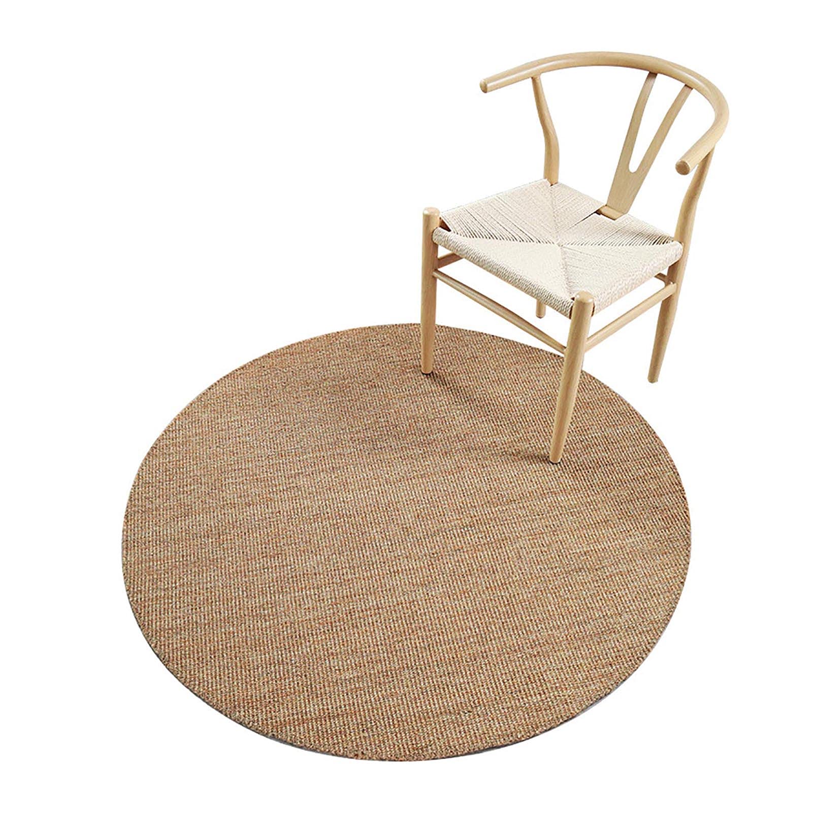 Sisal Runder Teppich rutschfeste Unterlage Handgefertigter Balkon Für Den Heimgebrauch Innen- Oder AußEnbereich Klobig Strukturiert Jutetami-Läuferteppich 80 90 100 110 cm Beige