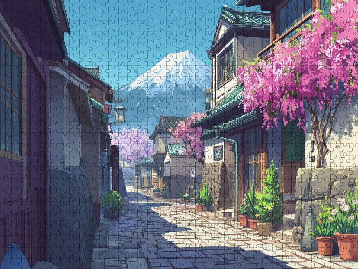 Puzzle Arte con Scatola Giappone, Vista Della Strada Puzzle Legno 4000 Pezzi Adulti 141x87cm, Attività di Intrattenimento ad Alta Difficoltà, DIY Classici Gioco, Jigsaw Per Tutta La Famiglia, Q-1582