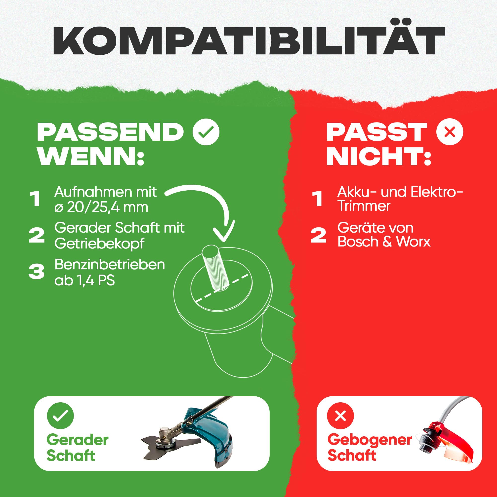 2in1 Unkrautbürste Freischneider [Mähen & Pflaster reinigen | inkl. 30m Faden] Wildkrautbürste für Motorsense Zubehör | Fugenbürste Unkraut | Trimmerkopf (Ab 1,4PS)