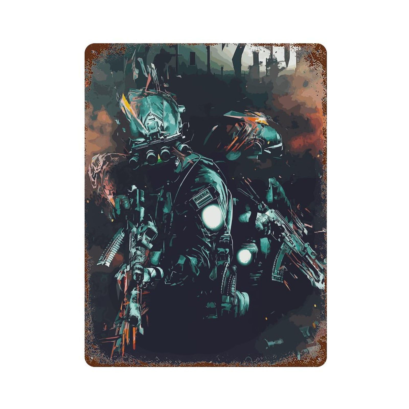 HAMAQAA Escape from Tarkov Muurdecoratie Kunst Metalen Tin Poster Moderne Home Decor Art Metalen Poster Home Bar Shop Decoraties Vintage Teken Cadeau 39,9 cm x 30 cm - 15.7"x11.8"