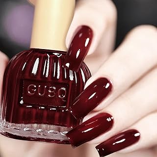Wine Red Glossy Nail Polish, Air Quick Dry Burgundy Nail Lacquer for Daily or Salon Art Manicure, Cruelty-Free Regular Nail Polish-10ml