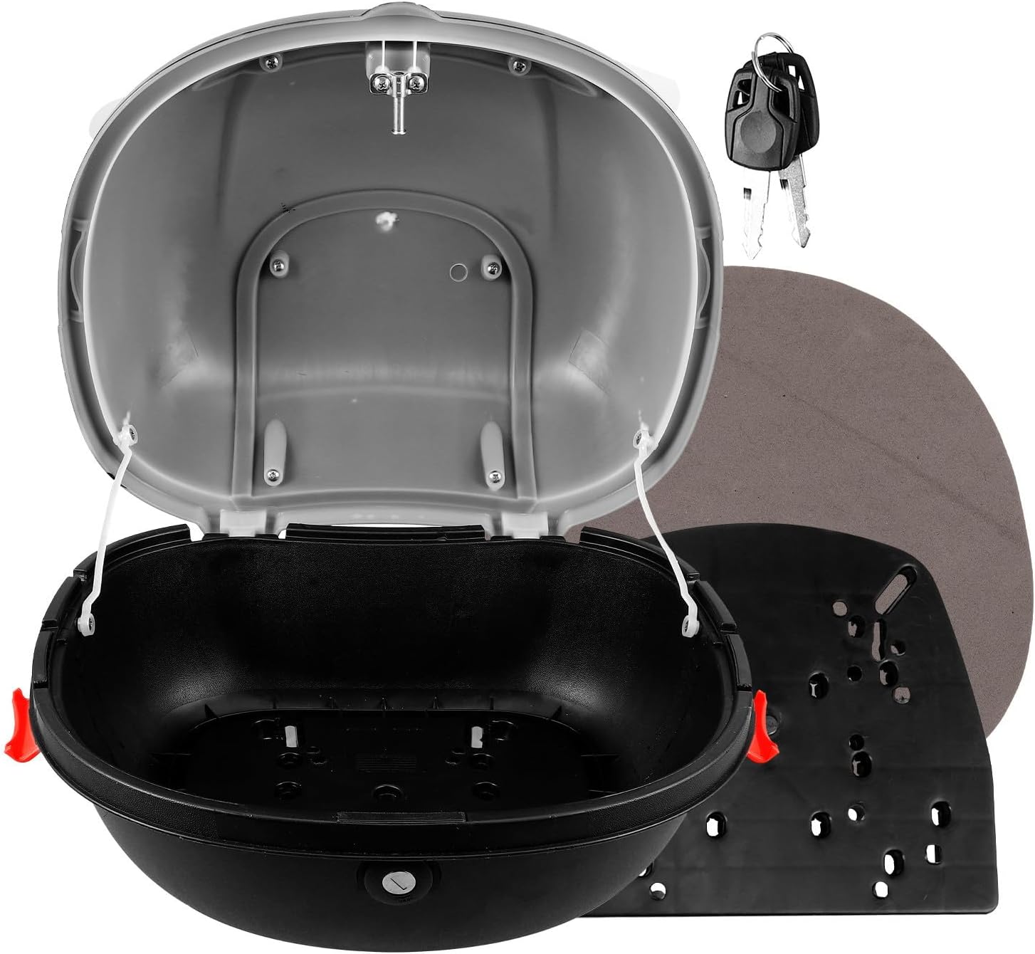 Motorcycle Rear Top Box with Backrest, Pp Material Storage Case with Ample Space and Sleek Exterior Design, Sturdy Motorcycle Trunk for Riders to Withstand the Elements