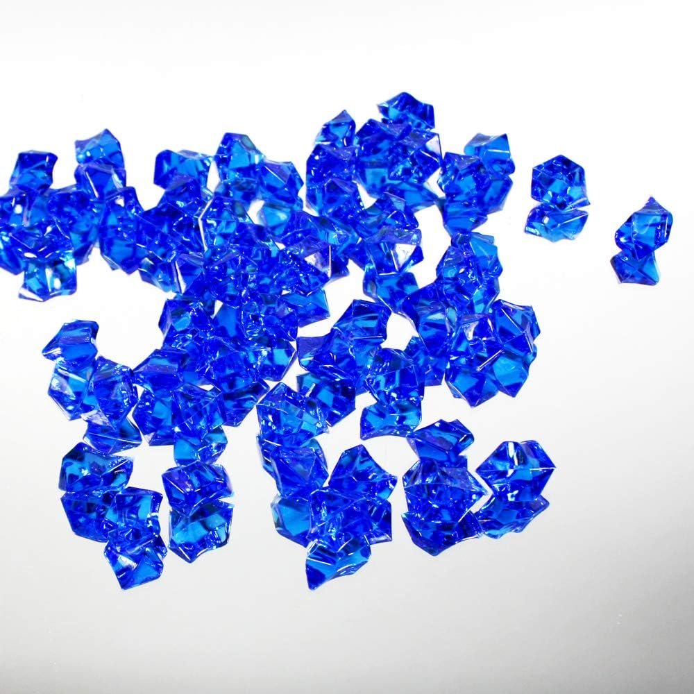 WGVI WGV Acrylic Ice Rock Crystals Treasure Gems for Table Scatters, Vase Fillers, Wedding, Banquet, Party, Event, Birthday Decor (Approx 150 pcs per Bag), 10 Bags, Royal Blue