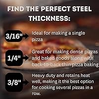 Vista 2 de ThermiChef 14" by 14" Pizza Steel (1/4" Thickness) - Multipurpose Cooking Steel for Ovens & Grills - Made in the USA
