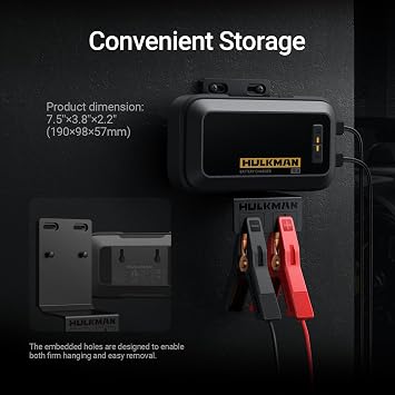 Hulkman Sigma 10, 10A 12V/6V Car Battery Charger for 30-240Ah, Battery Maintainer and Float Charger, Trickle Charger with Desulfator for Lead-Acid, LiFePO4 Battery, Automobile, Truck, Motorcycle, RV