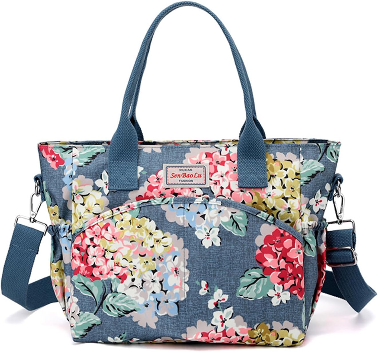 NICOLE & DORIS Casual Shoulder Bag Flower Handbag for Women Large Tote Bag Multi Pocket Handbags Nylon