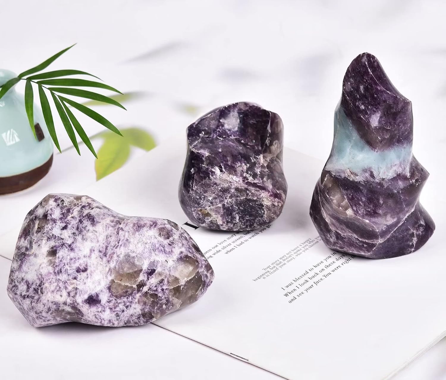 Purple Lepidolite Crystals Tower Flame Shaped Stone Energy Meditation Healing Crystal Home Decor 1.5-2.2 Pound - Image 5