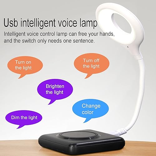 Miniatura 2 de Lámpara de control de voz inteligente USB, luces activadas por voz, lámpara de mesa pequeña de voz inteligente, lámpara de control de voz, pequeña