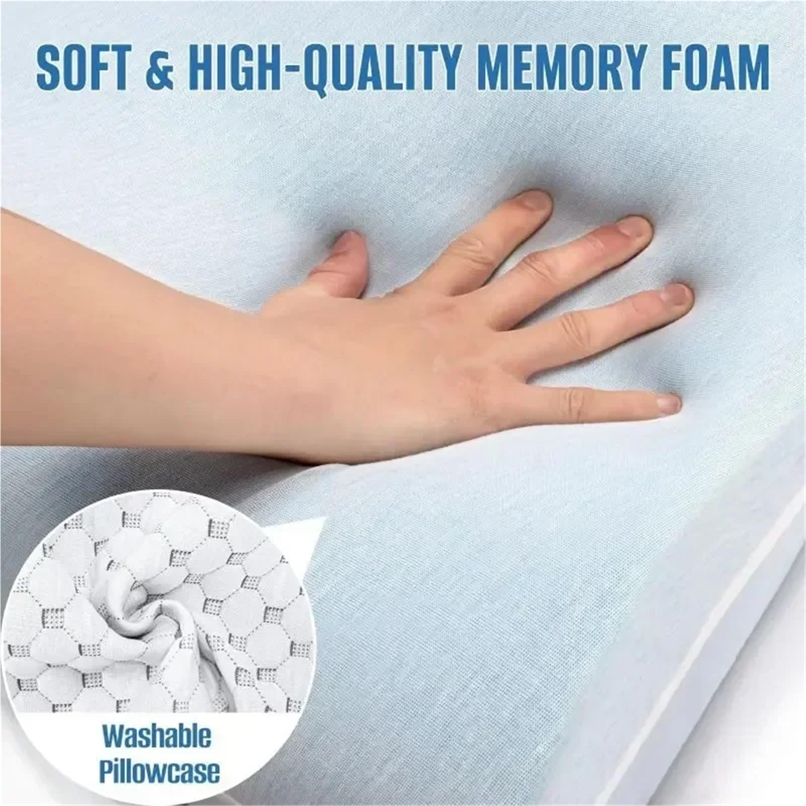 Almohada De LáTex Almohada de Esponja con Memoria for Cuello y Hombros, Almohada for sueño Profundo, Transpirable, Rebote Lento, Suave Fresca