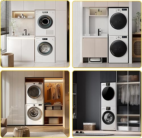 Miniatura 7 de Kit de apilamiento universal para lavadora y secadora, kit de apilamiento de lavadora y secadora, ajustable de 292827262524 pulgadas, kit apilable