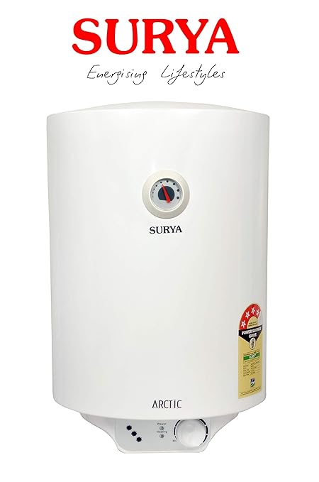 Surya Arctic Metal Body 25 L Geyser with 4 Star Rating (White, Standard size)