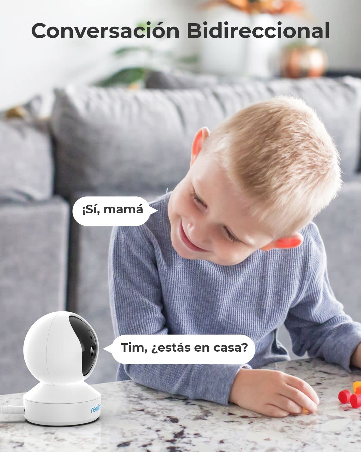 Reolink 4MP Camara Vigilancia WiFi Interior con Pan/Tilt, 2.4GHz/5GHz WiFi, Audio Bidireccional, Detección de Movimiento IP Cámara para Hogar Seguridad E1 Pro (Reacondicionado)