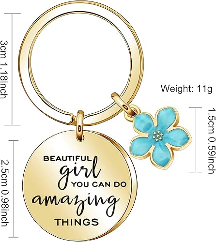 Miniatura 2 de Llavero con texto en inglés "Beautiful Girl You Can Do Amazing Things"