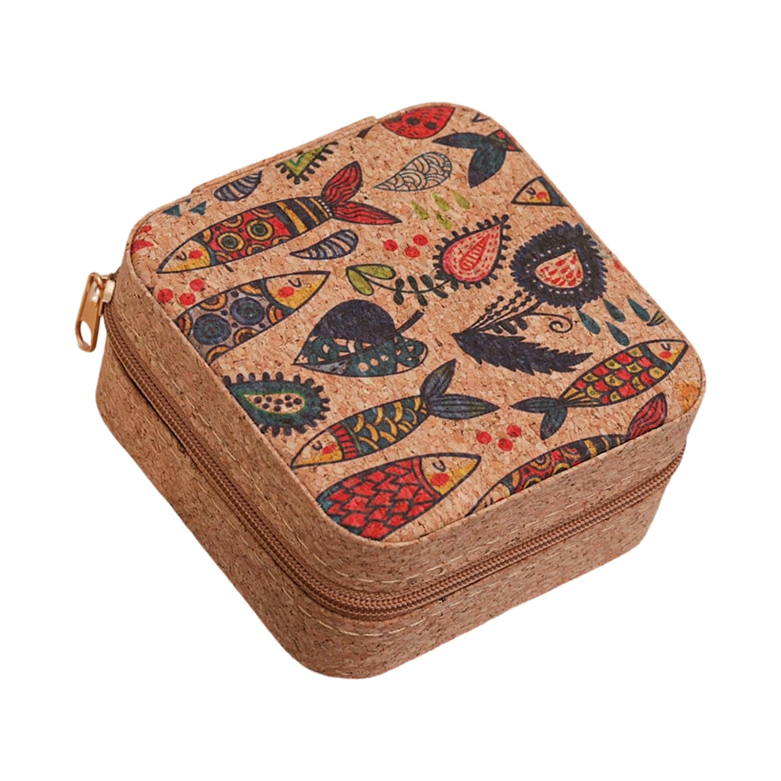 uikios Inspired Leather Jewelry Box for Travel Storage Earrings Necklaces 10x10x5cm Elegant Jewelry Organizers