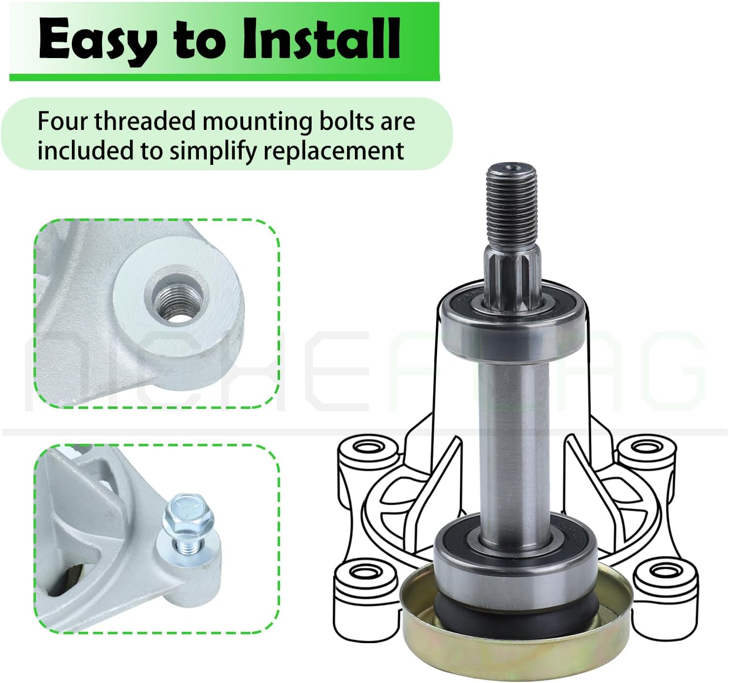 2 Pack 604214 Spindle Assembly Replaces Hustler 604214 Spindle for Hustler Raptor 42, Hustler 42, Hustler Raptor 36, Hustler Dash 34, 938589, 933937, 931741, 935742, 938498 Lawn Tractors