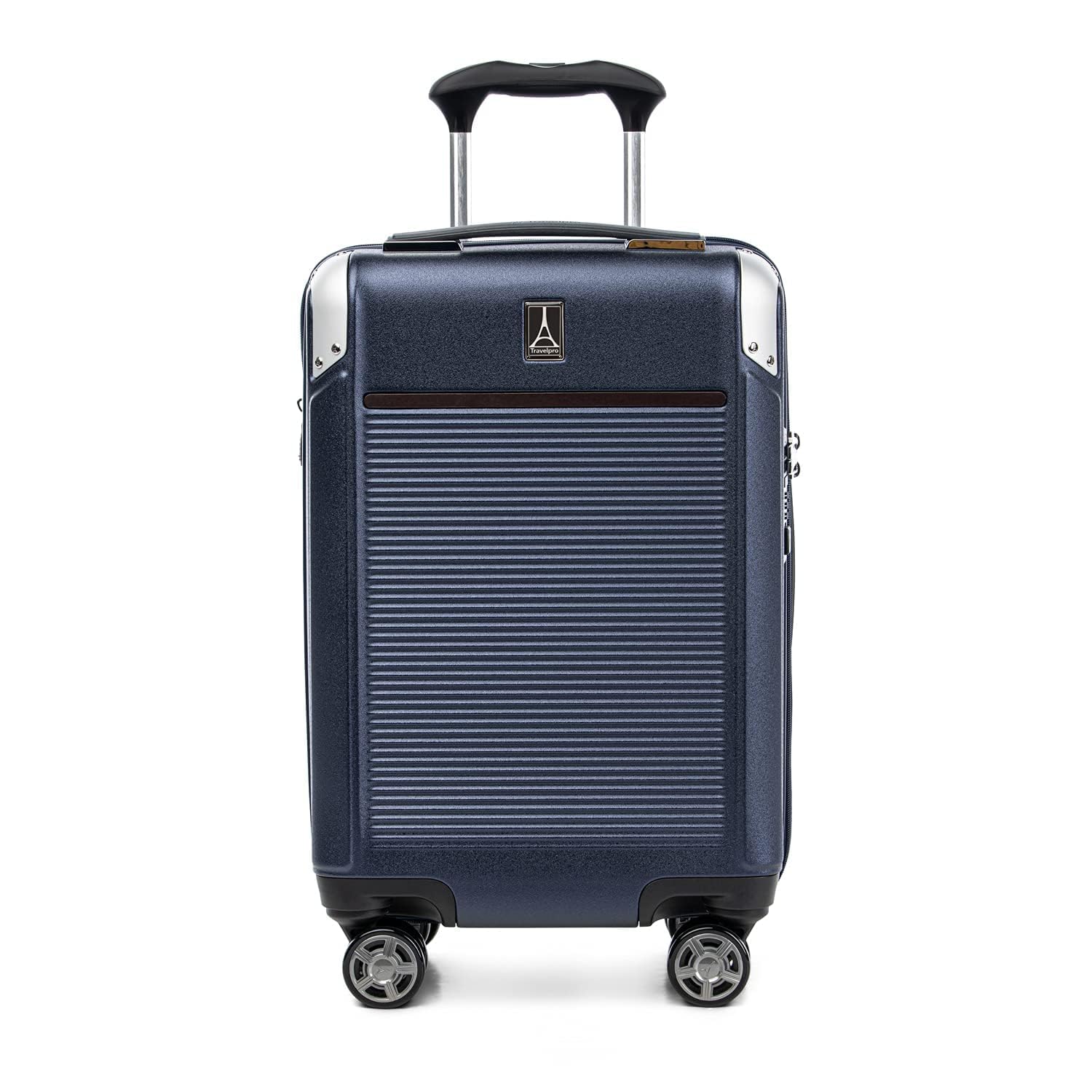 TravelproPlatinum Elite Hardside Expandable Suitcase, 8 Wheel Spinner, TSA Lock, Hard Shell Polycarbonate Suitcase, True Navy Blue, Compact Carry on 56x36x23 cm