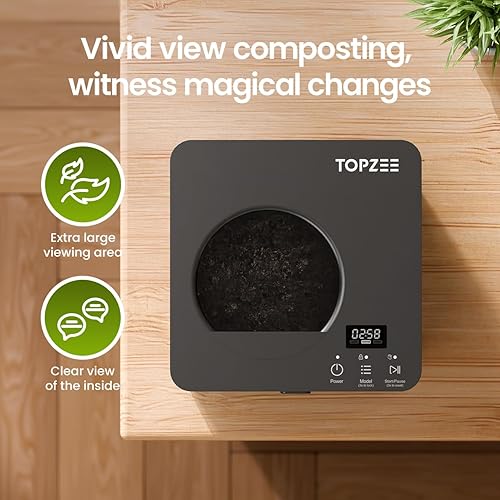 Miniatura 6 de Contenedor eléctrico de compostaje para cocina, compostador de encimera de 3 litros con limpieza automática inodora, convierte los residuos de
