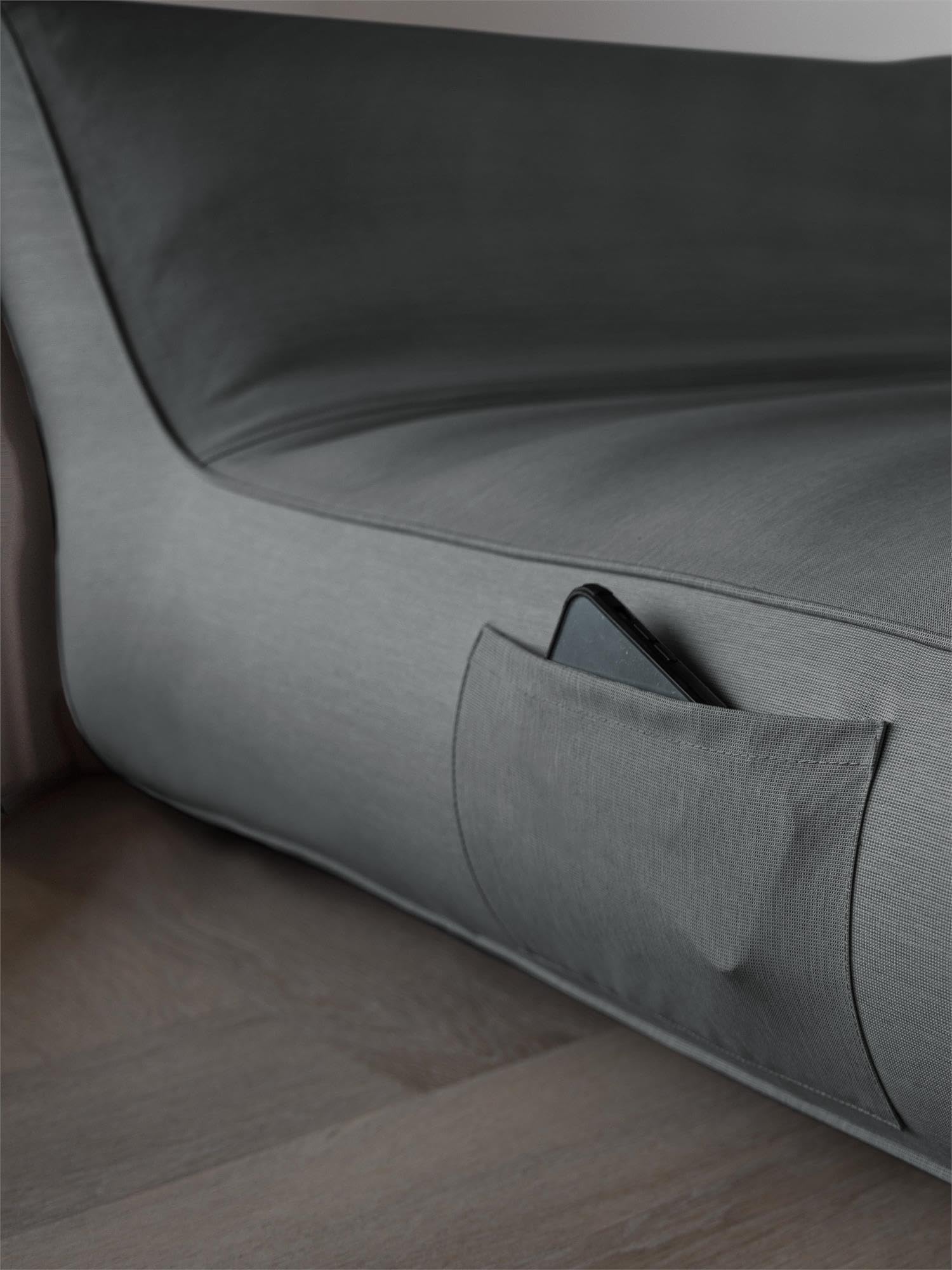normani Luftmatratze Luftsessel Luftbett Luftsofa 160x82x50 cm mit Kopfteil für In- und Outdoor Farbe Anthrazit Größe OneSize