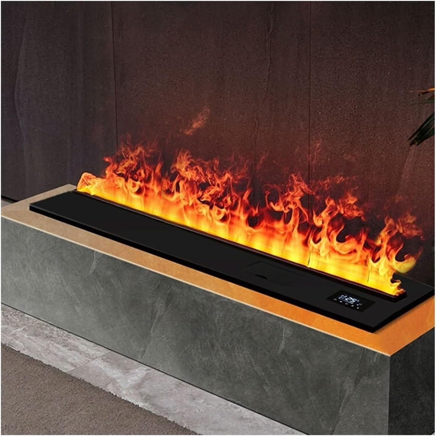 Fireplace Stove Electric Fireplace 3D Atomized Fireplace Slim Built-in Fireplace Simulation Flame Fireplace Decorative Living Room TV Cabinet Fireplace Electric Fireplace(1500mm)