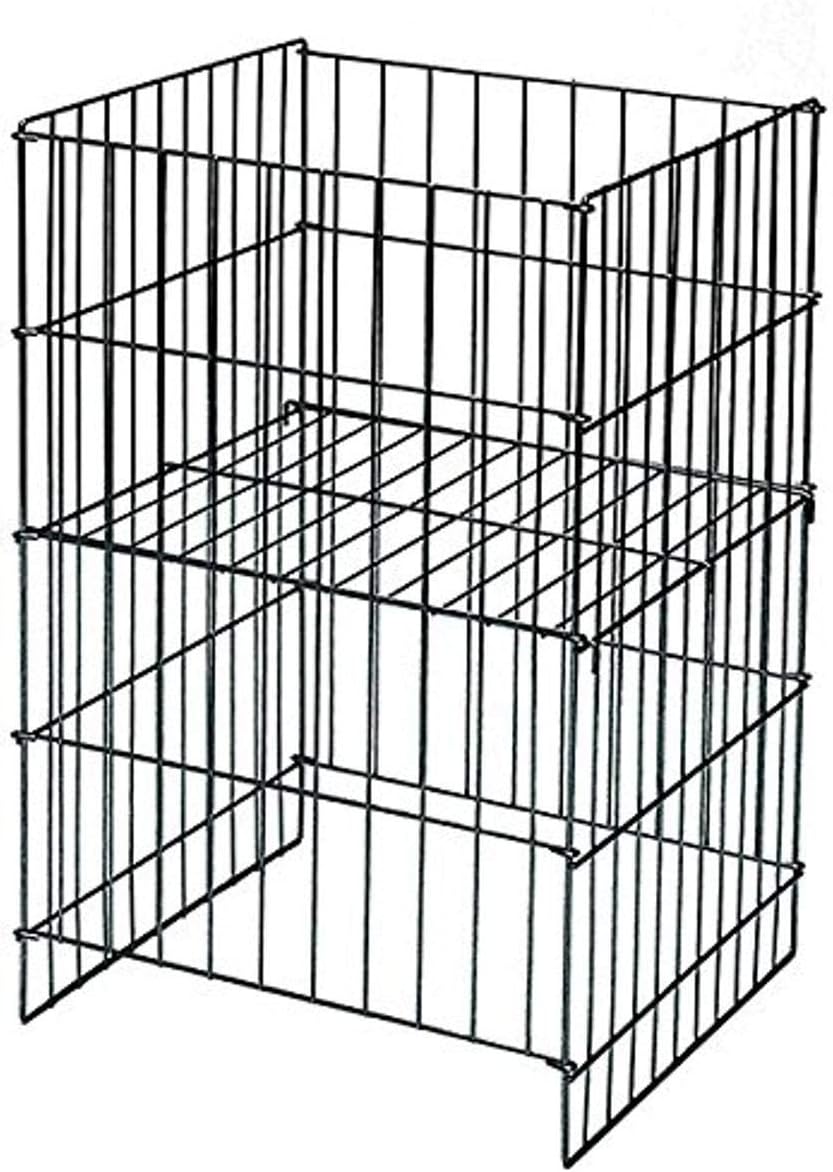 KC Store Fixtures 54107 Wire Dump Basket with Adjustable Shelf, 30" Height, 17" Width, 18" Length, Black, Metal Wire