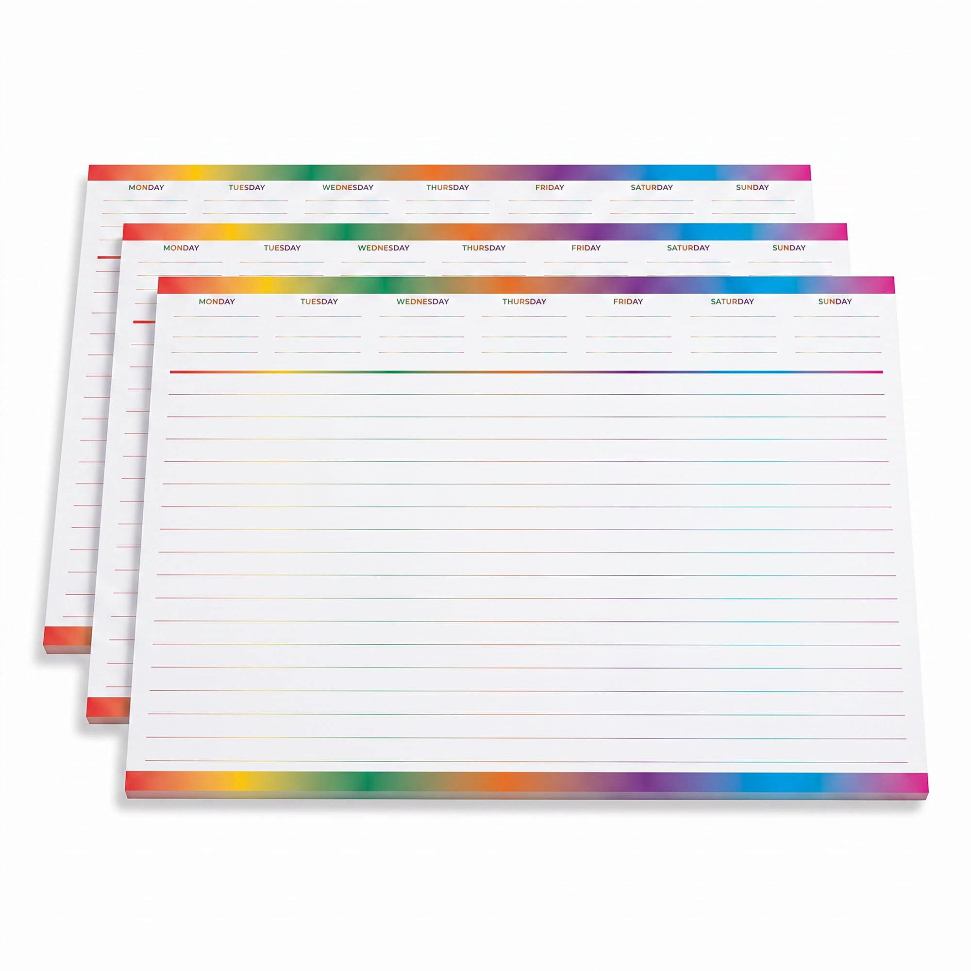 Pack of 3 - A3 Multicoloured Desk Pad, Weekly Planner. Ideal Desk Accessory for Schools, Home, Office, Students, Teachers & Parents. Tracking, Planning & Organising.