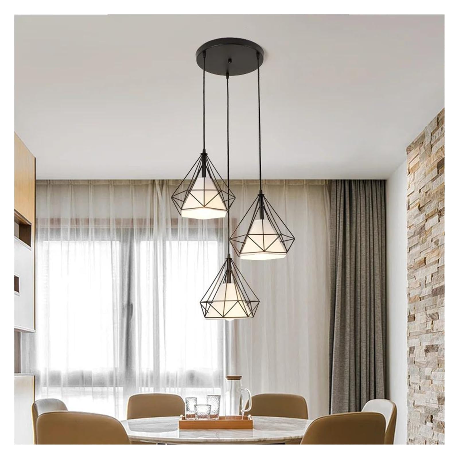 Lustre LED moderne rond à suspension minimaliste pour décoration intérieure