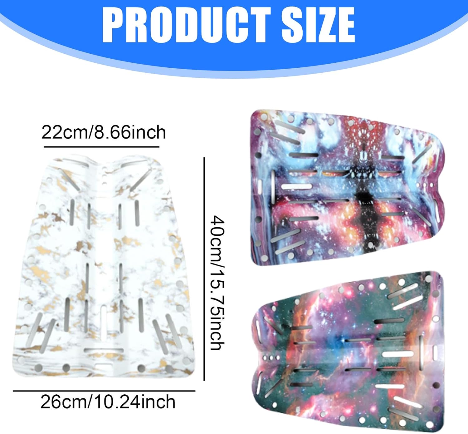 Mjaie High Strengths Aluminum Backplate for Underwater Activities Team Diving Colorful Scubas Backplate